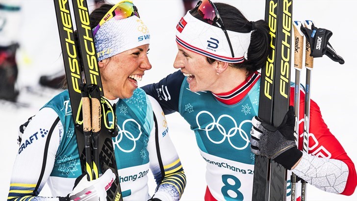 MEST POPULÆRT: Både Charlotte Kalla og Marit Bjørgen bruker Fischer ski, skimerket som var mest populært under OL, ifølge Prisjakt.no. 