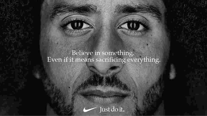 Colin Kaepernick i markedsføring for Nike.