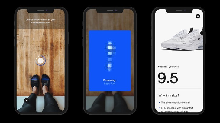 I juli kan Nike sine kunder måle skostørrelsen sin ved hjelp av mobilen. Appen lanseres først i Nord-Amerika, og vil være tilgjengelig der fra juli. 
